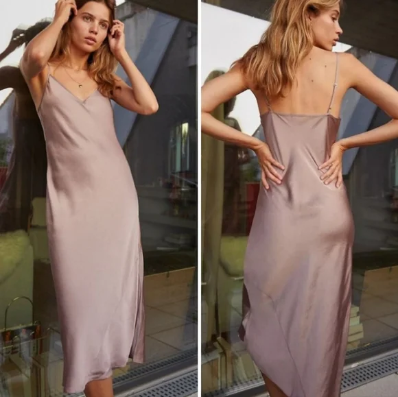 ARITZIA Wilfred Satin Slip Dress - Picture 9 of 15